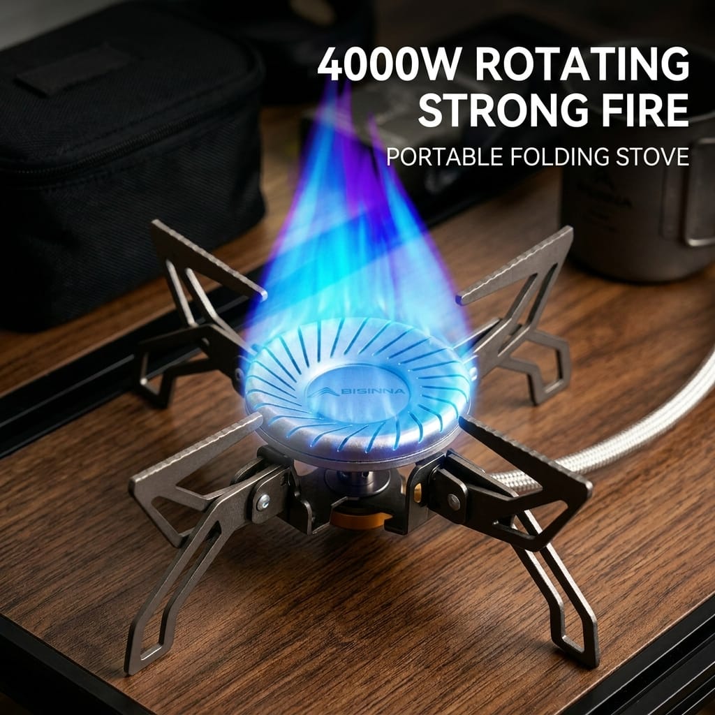 Portable Split-Type Camping Gas Stove Outdoor Cassette Burner Flying Saucer Tea Cooking Stove for Camping Picnic Hiking