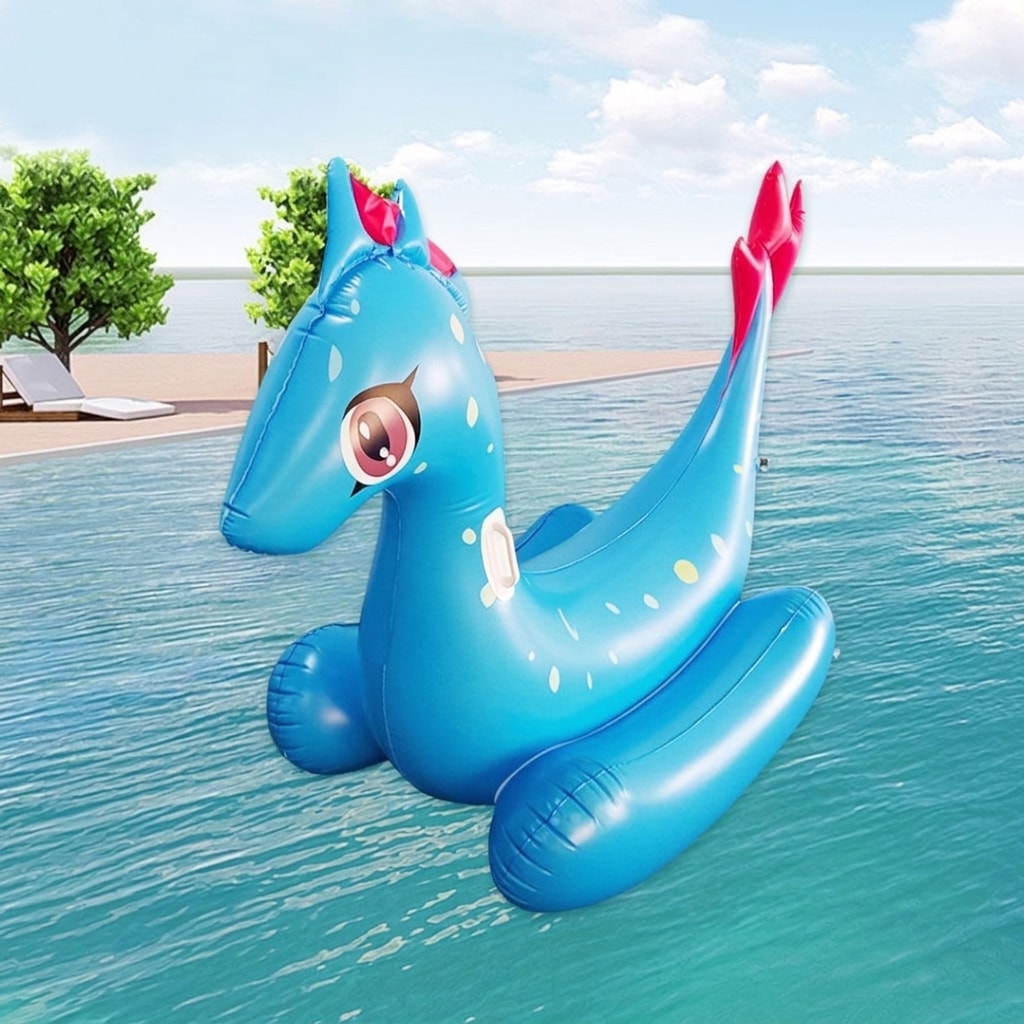 Inflatable Rainbow Unicorn Pool Float Ride-On, Giant Floating Raft for Adults & Kids, Summer Pool & Beach Party Float