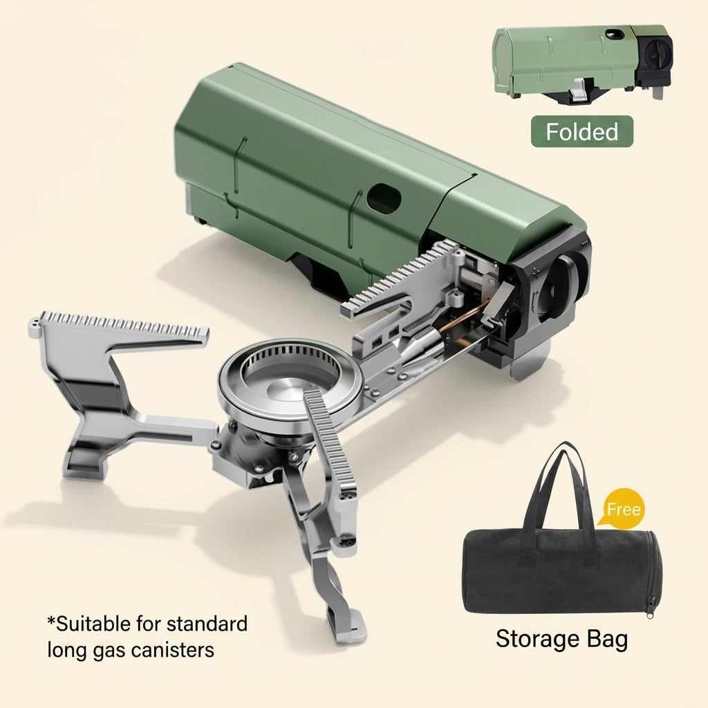 Foldable Outdoor Gas Stove 2700W/3800W with Storage Bag for Camping