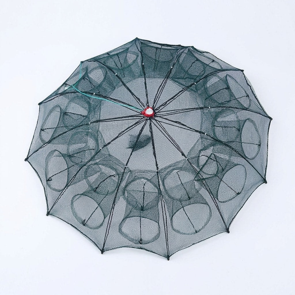 Collapsible Umbrella Fishing Net Trap, Portable Foldable Fish & Shrimp Catching Net for Lake, River, Pond & Outdoor Fishing
