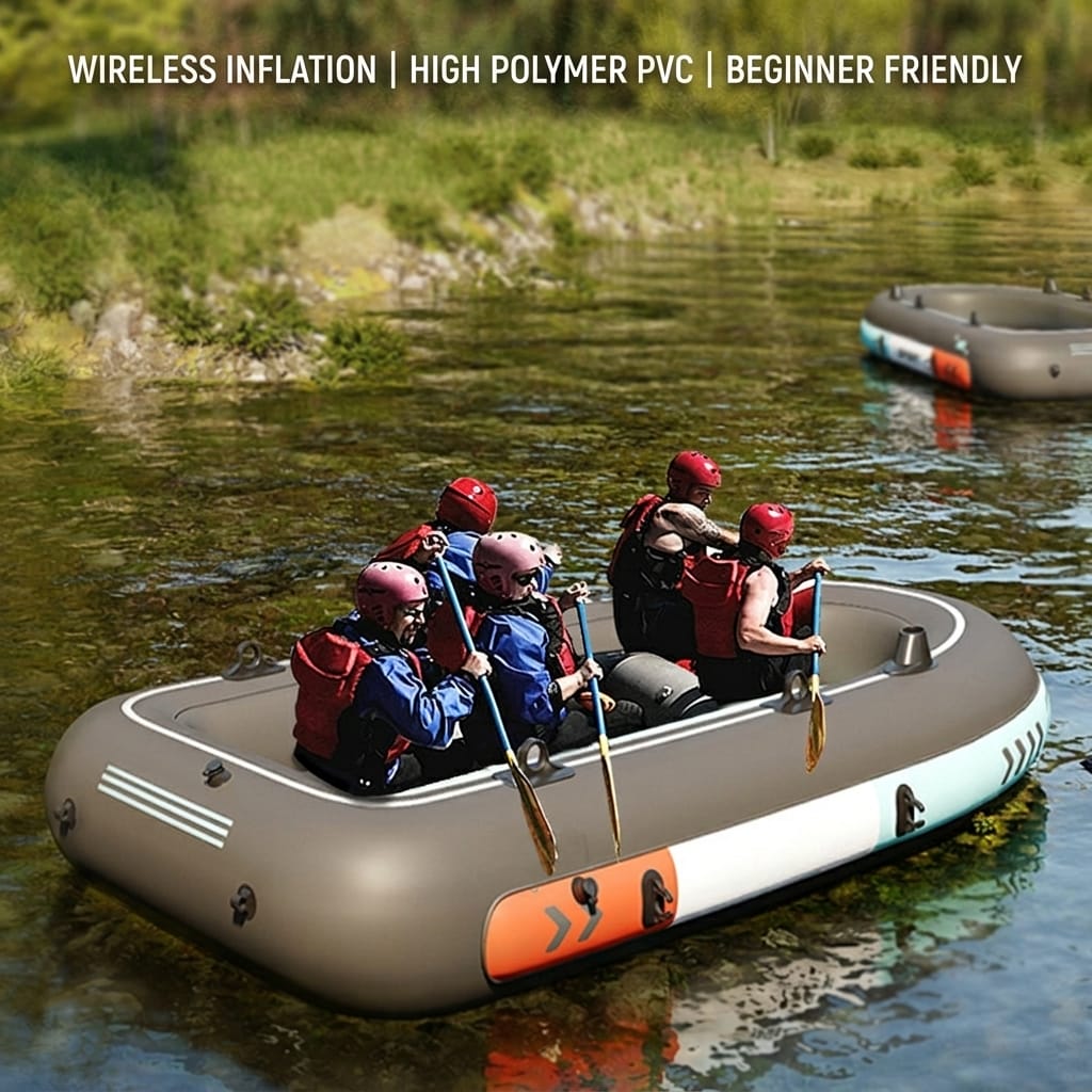Thickened Inflatable Kayak Fishing Boat Foldable Rubber Dinghy for Outdoor Drifting, Lure Fishing & Wild Fishing