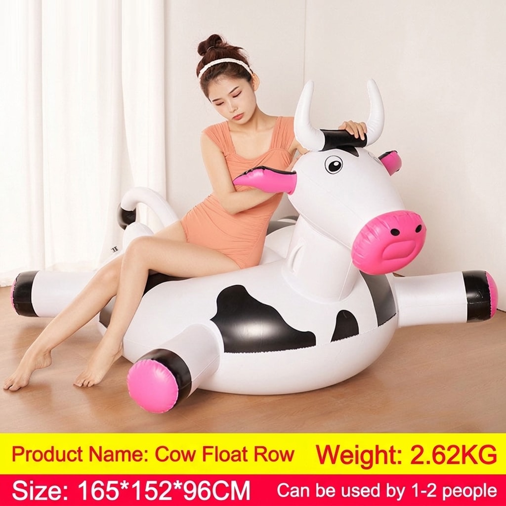 Inflatable Rainbow Unicorn Pool Float Ride-On, Giant Floating Raft for Adults & Kids, Summer Pool & Beach Party Float