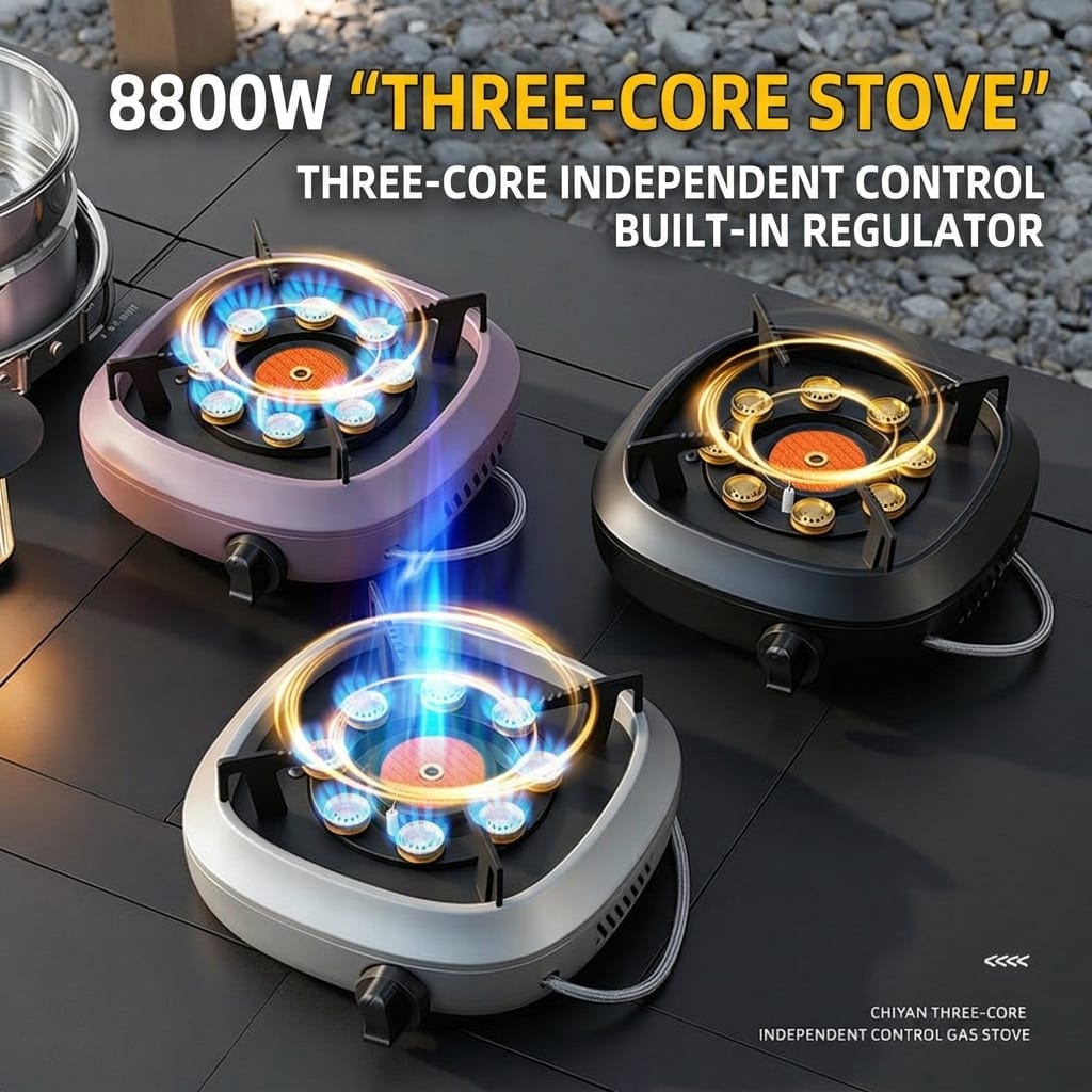 Portable Cassette Camping Stove Outdoor Tea Boiling Burner Split-Type Gas Stove Set for Camping and Picnic Cooking