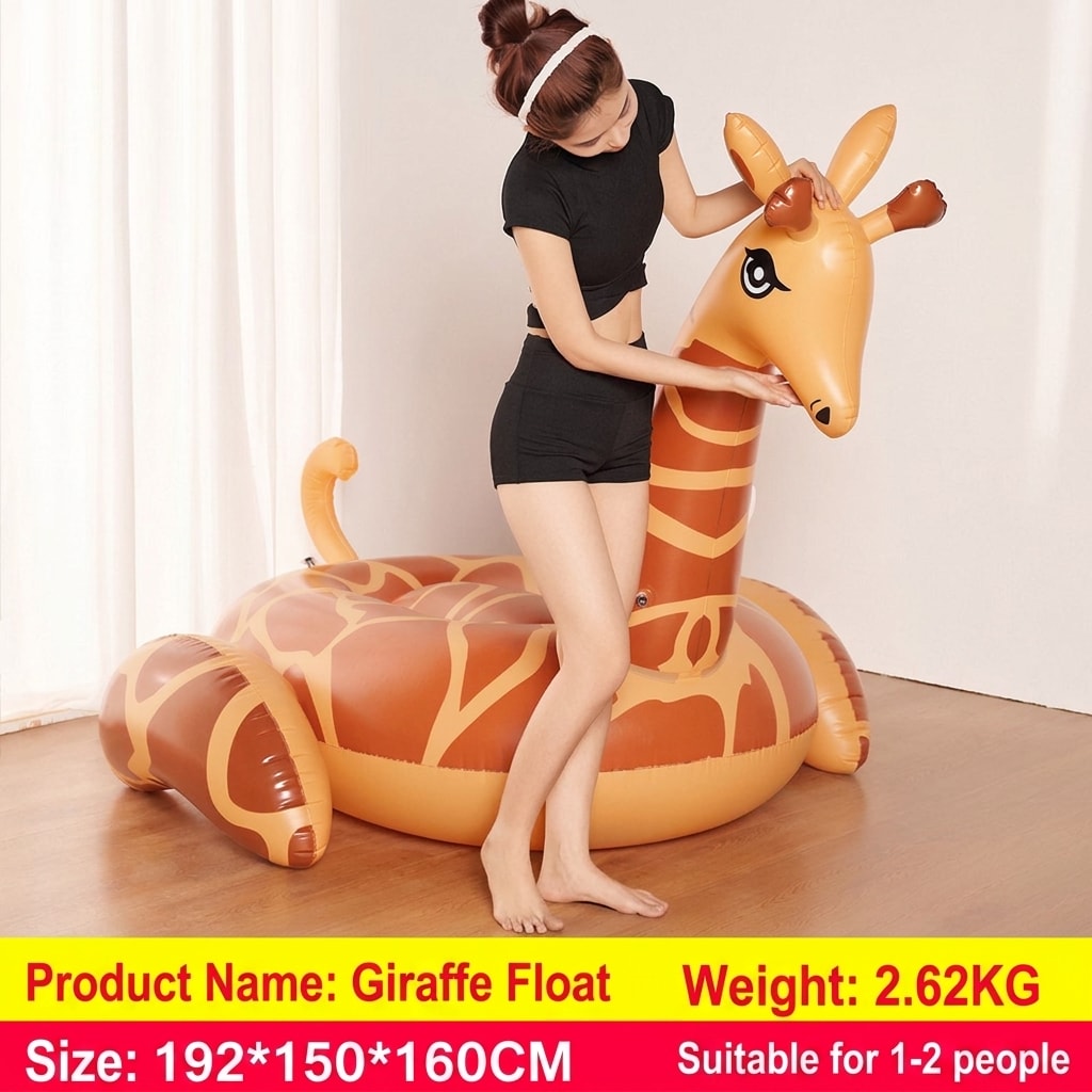 Inflatable Rainbow Unicorn Pool Float Ride-On, Giant Floating Raft for Adults & Kids, Summer Pool & Beach Party Float
