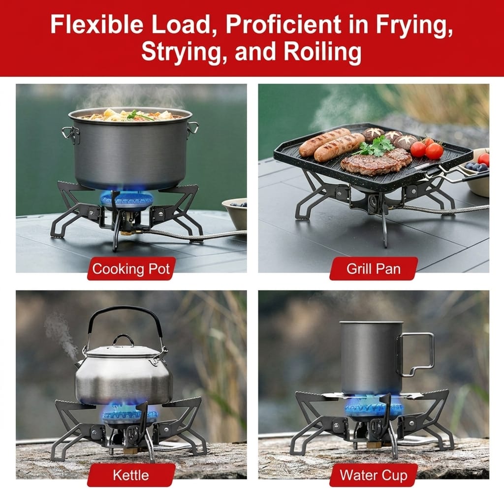 Portable Split-Type Camping Gas Stove Outdoor Cassette Burner Flying Saucer Tea Cooking Stove for Camping Picnic Hiking