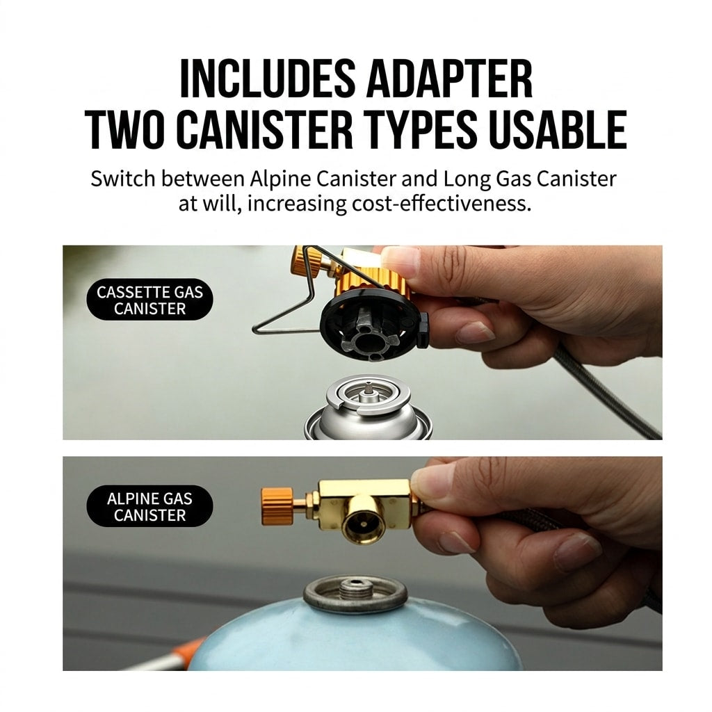 Portable UFO Camping Stove, Foldable Gas Burner with Rotating Flame, Compact Outdoor Cooking Stove for Camping & Hiking