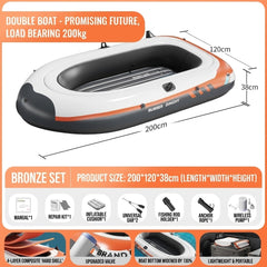 Heavy-Duty Inflatable Kayak & Fishing Boat, Multi-Person PVC Raft for Family Camping, River, Lake & Outdoor Adventures