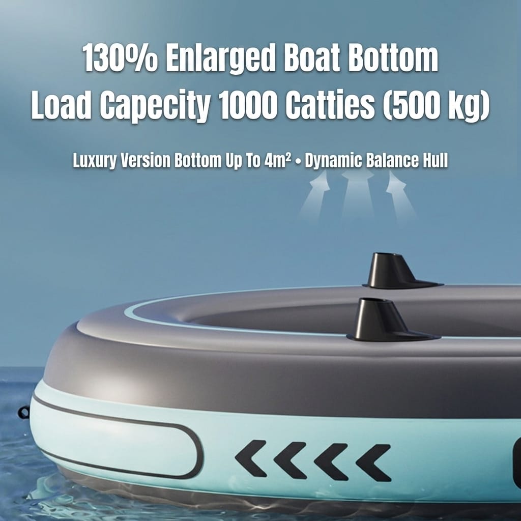 Thickened Inflatable Kayak Fishing Boat Foldable Rubber Dinghy for Outdoor Drifting, Lure Fishing & Wild Fishing