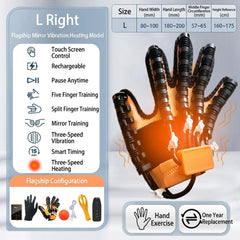 Heated Hand Rehabilitation Glove with Finger Trainer, Electric Hand Massager for Finger Stretching, Joint Flexibility & Hand Therapy