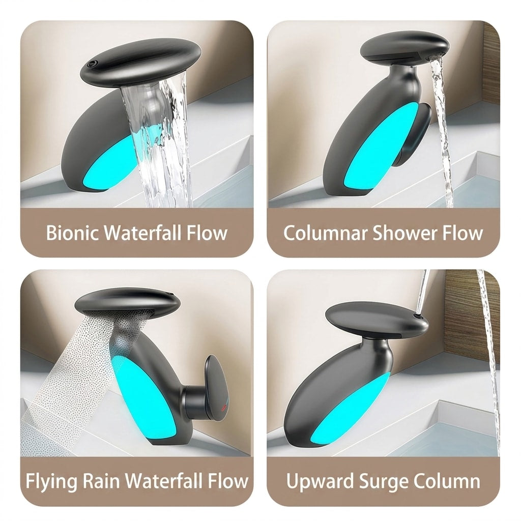Modern 4 - Function Basin Mixer Tap with Hot/Cold Water Control - Bathroom Sink Faucet