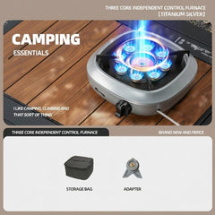 Portable Cassette Camping Stove Outdoor Tea Boiling Burner Split-Type Gas Stove Set for Camping and Picnic Cooking
