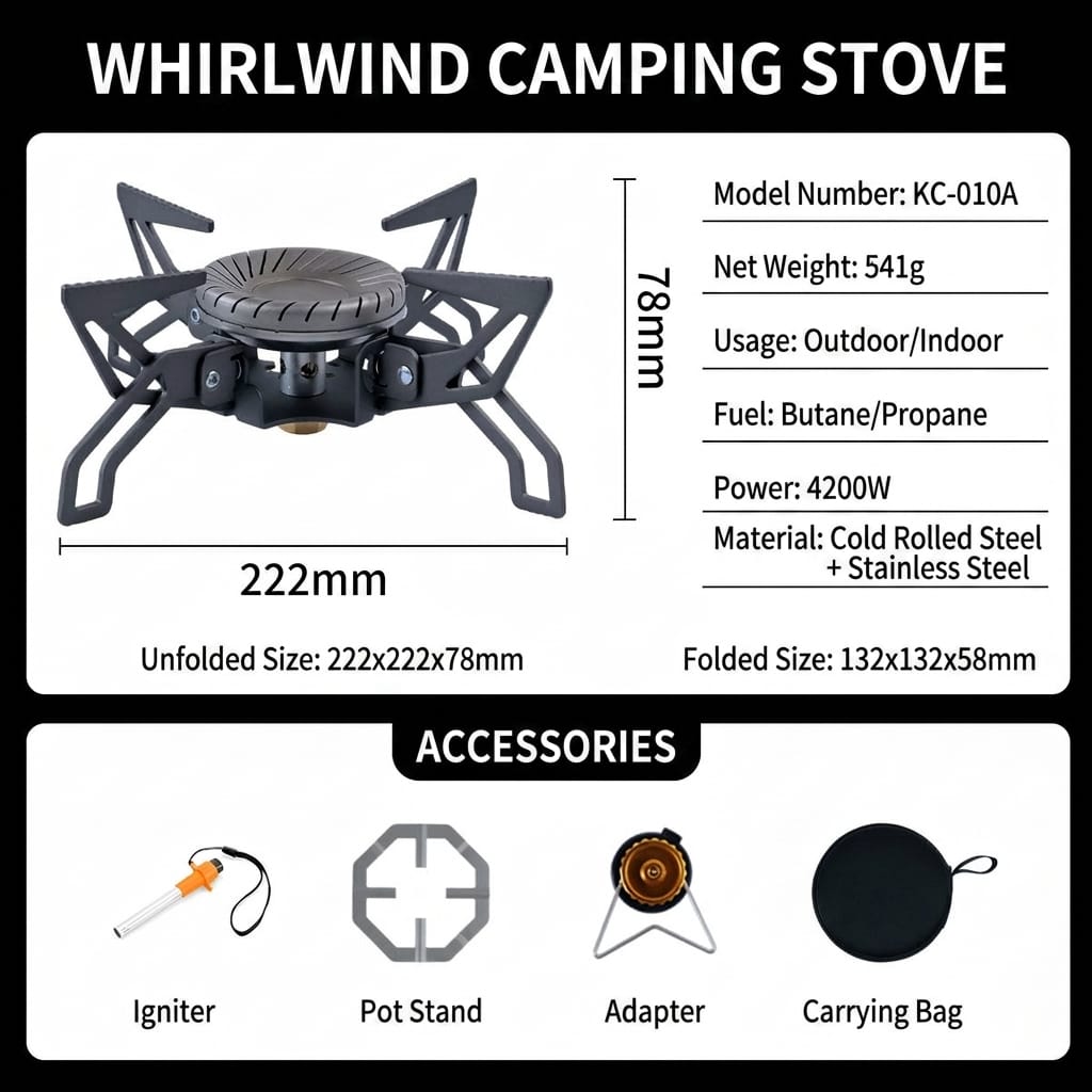 Portable Split-Type Camping Gas Stove Outdoor Cassette Burner Flying Saucer Tea Cooking Stove for Camping Picnic Hiking