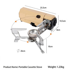 Foldable Outdoor Gas Stove 2700W/3800W with Storage Bag for Camping