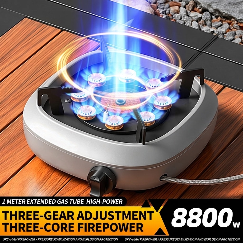 Portable Cassette Camping Stove Outdoor Tea Boiling Burner Split-Type Gas Stove Set for Camping and Picnic Cooking