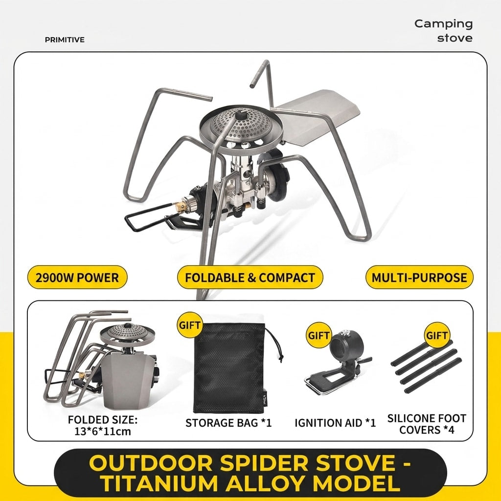 Portable Backpacking Stove 9900 BTU | XYstore Spider Camping Stove