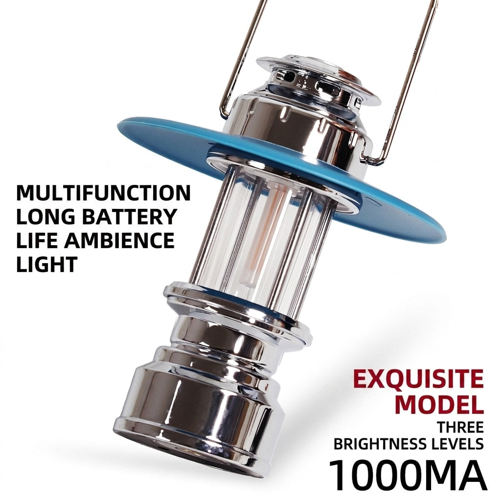 LED Emergency Handheld Lamp Portable Vintage Lantern Camping Tent Charger Outdoor Atmosphere Lighting