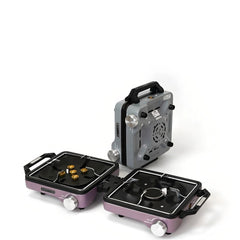 Portable Foldable Double Burner Camping Stove with Carrying Case, High Power Butane Gas Camping Cooker for Outdoor Cooking, Picnic and Backpacking