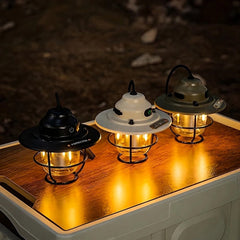 Vintage Rechargeable Camping Lantern with Type-C Charging