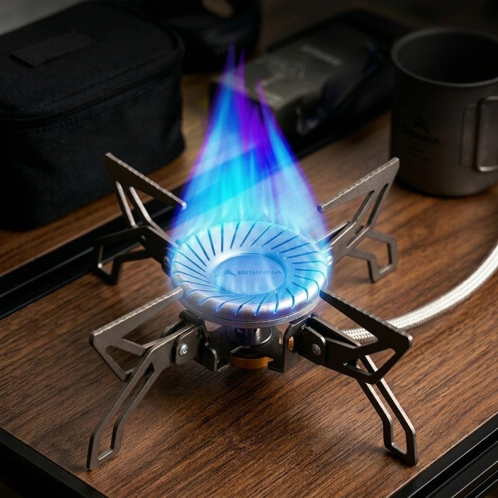 Portable Split-Type Camping Gas Stove Outdoor Cassette Burner Flying Saucer Tea Cooking Stove for Camping Picnic Hiking