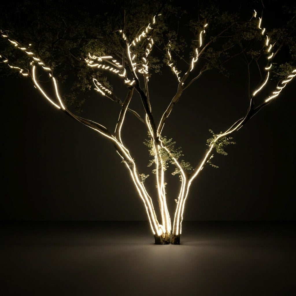 Outdoor RGB LED tree lighting strip installation 10