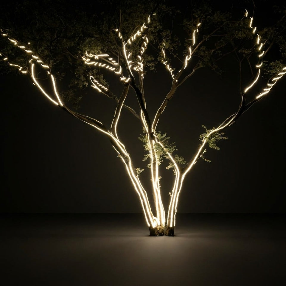 Outdoor RGB LED tree lighting strip installation 10