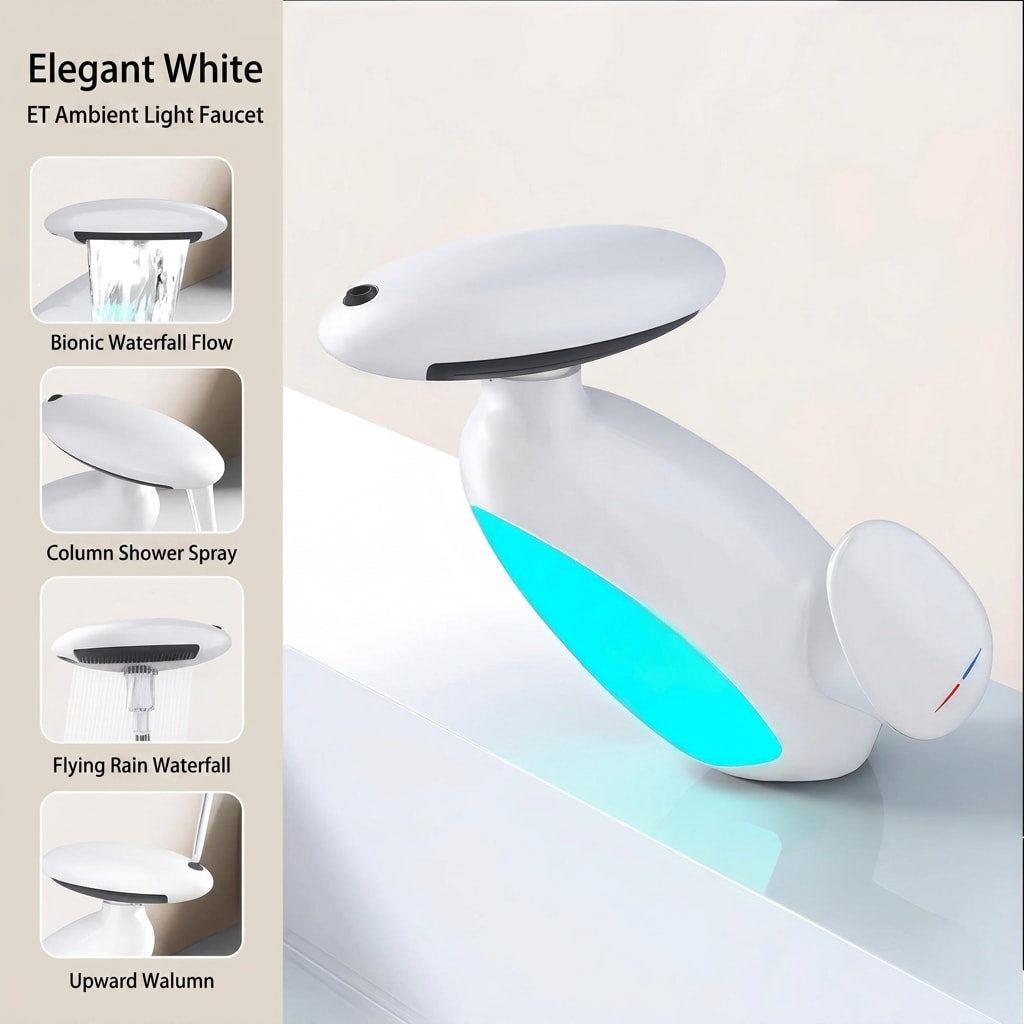 Modern 4 - Function Basin Mixer Tap with Hot/Cold Water Control - Bathroom Sink Faucet