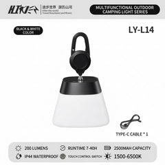 Portable Camping Lantern, Rechargeable Outdoor Tent Light with Long Battery Life for Camping, Night Markets & Home