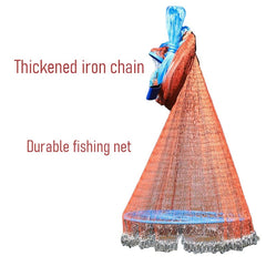 Hand Cast Fishing Net with Large Disc – Easy Throw Rubber Mesh Net for Catching Fish
