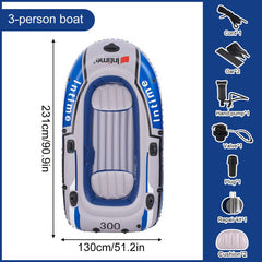 Heavy-Duty Inflatable Kayak for 2 Person, Thickened PVC Fishing Boat with Electric Air Pump for Lake, River & Outdoor Adventures