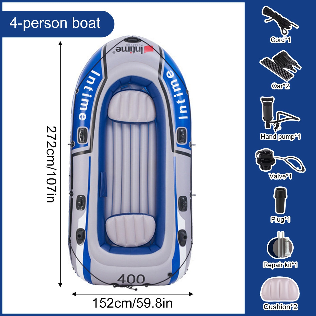Heavy-Duty Inflatable Kayak for 2 Person, Thickened PVC Fishing Boat with Electric Air Pump for Lake, River & Outdoor Adventures