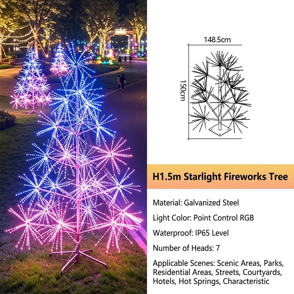 1.5 m LED Christmas tree dimensions and specifications