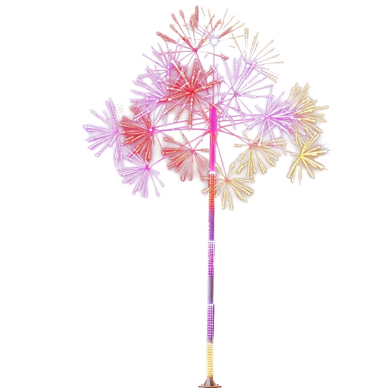 VLEEE RGB LED firework tree on white background