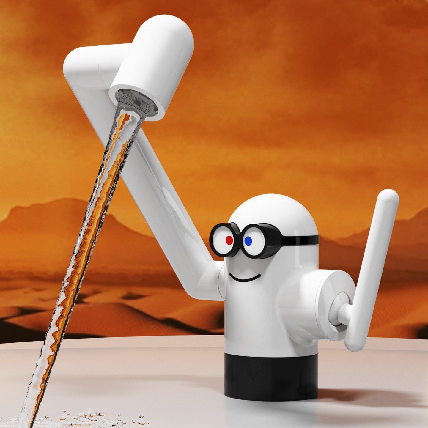 VLEEE playful character bathroom basin faucet in white