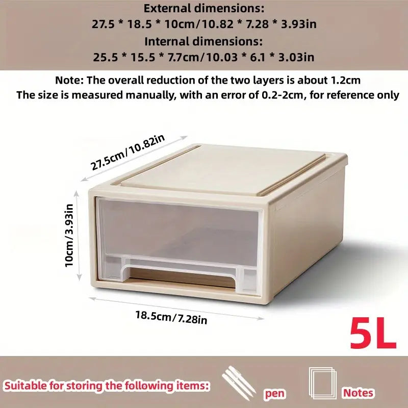 Stackable Quilt Storage Drawer Transparent Wardrobe Organizer Household Closet Storage Box Home Plastic Desktop Sundries Boxes