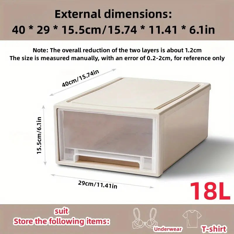 Stackable Quilt Storage Drawer Transparent Wardrobe Organizer Household Closet Storage Box Home Plastic Desktop Sundries Boxes