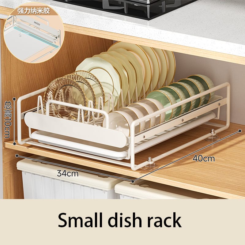 Pull-Out Kitchen Dish Rack Organizer – Cabinet Drawer Basket for Bowls, Plates, Utensils & Drying Storage